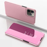 Custodia portafoglio in pelle con specchio per iPhone 13 mini