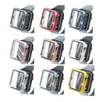 Custodia protettiva con diamante a doppia fila per PC galvanico con pellicola in vetro temperato per la serie Apple Watch, 3 & 2 & 1 38mm, 3 & 2 & 1 42mm