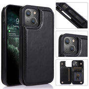Custodia protettiva in PU antiurto con doppia fibbia con slot per schede e supporto, For iPhone 13 Pro Max