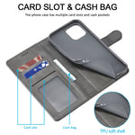 Custodia portafoglio in pelle con slot carte per iPhone 13 Pro