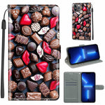 Custodia portafoglio in pelle PU con chiusura magnetica iPhone 13