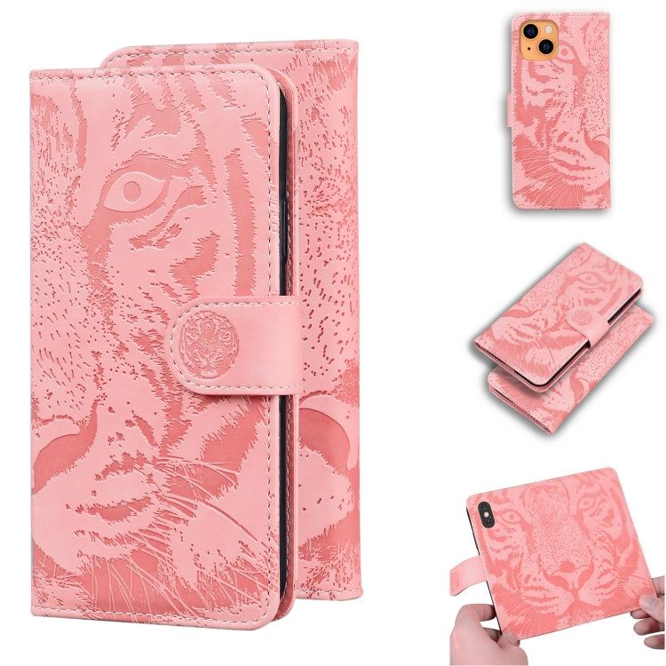Custodia portafoglio in pelle con motivo tigre per iPhone 13