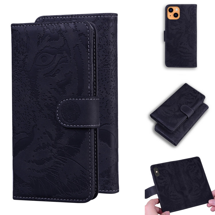 Custodia portafoglio in pelle con motivo tigre per iPhone 13