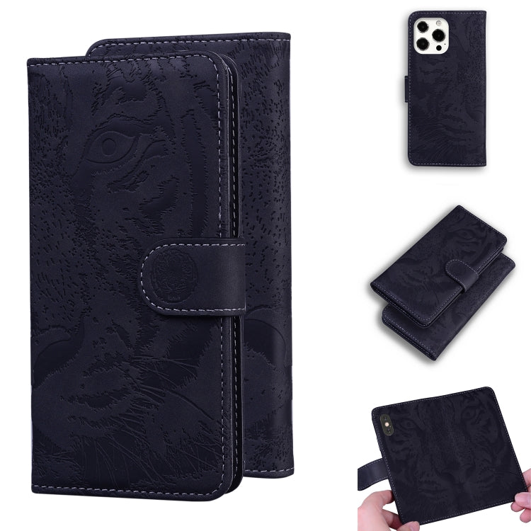Custodia portafoglio in pelle con motivo tigre per iPhone 13