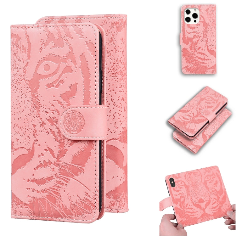 Custodia portafoglio in pelle con motivo tigre per iPhone 13