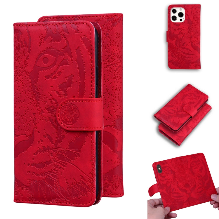Custodia portafoglio in pelle con motivo tigre per iPhone 13
