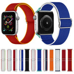 Cinturino di ricambio in nylon ad alta elasticità per la serie Apple Watch, 7 41mm / 6 & SE & 5 & 4 40mm / 3 & 2 & 1 38mm, 7 45mm / 6 & SE & 5 & 4 44mm / 3 & 2 & 1 42mm