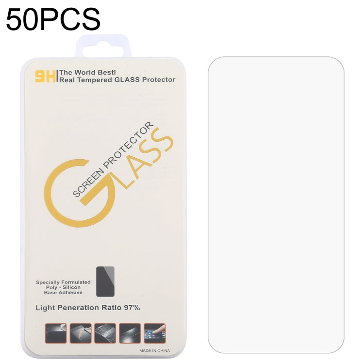 50 pellicole in vetro temperato da 0,26 mm 9H 2,5D, For Nokia C01 Plus (50 PCS), For AGM X5 (50 PCS), For Nokia XR20 (50 PCS), For Blackview BL5000 Dual (50 PCS), For CAT S42 H+ (50 PCS), For Cubot Max 3 (50 PCS), For Doogee V10 5G (50 PCS)