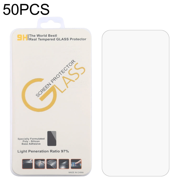50 pellicole in vetro temperato da 0,26 mm 9H 2,5D, For Nokia C01 Plus (50 PCS), For AGM X5 (50 PCS), For Nokia XR20 (50 PCS), For Blackview BL5000 Dual (50 PCS), For CAT S42 H+ (50 PCS), For Cubot Max 3 (50 PCS), For Doogee V10 5G (50 PCS)