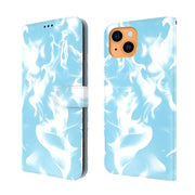 Custodia in pelle flip orizzontale modello Cloud Fog con supporto, slot per schede e portafoglio, For iPhone 13 mini, For iPhone 13, For iPhone 13 Pro, For iPhone 13 Pro Max