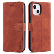 AZNS Skin Feel Calf Texture Custodia in pelle con apertura orizzontale con slot per carte, supporto e portafoglio, For iPhone 13, For iPhone 13 Mini