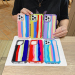 Custodia TPU arcobaleno con vetro per smartphone compatibili