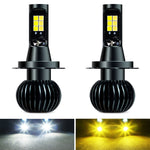 DC9-32V / 3000LM / 30W / 6000K + 3000K IP65 Fendinebbia a LED per auto a doppio colore con 12 LED CSP Perline lampada, 2 PCS EV15 H1, 2 PCS EV15 H3, 2 PCS EV15 H7