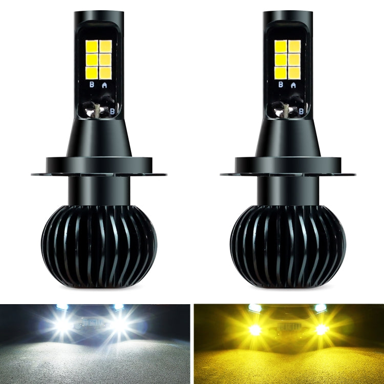 DC9-32V / 3000LM / 30W / 6000K + 3000K IP65 Fendinebbia a LED per auto a doppio colore con 12 LED CSP Perline lampada, 2 PCS EV15 H1, 2 PCS EV15 H3, 2 PCS EV15 H7
