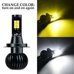 DC9-32V / 3000LM / 30W / 6000K + 3000K IP65 Fendinebbia a LED per auto a doppio colore con 12 LED CSP Perline lampada, 2 PCS EV15 H1, 2 PCS EV15 H3, 2 PCS EV15 H7