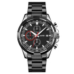 SKMEI 9192 Orologio al quarzo luminoso con cinturino in acciaio inossidabile con calendario da uomo