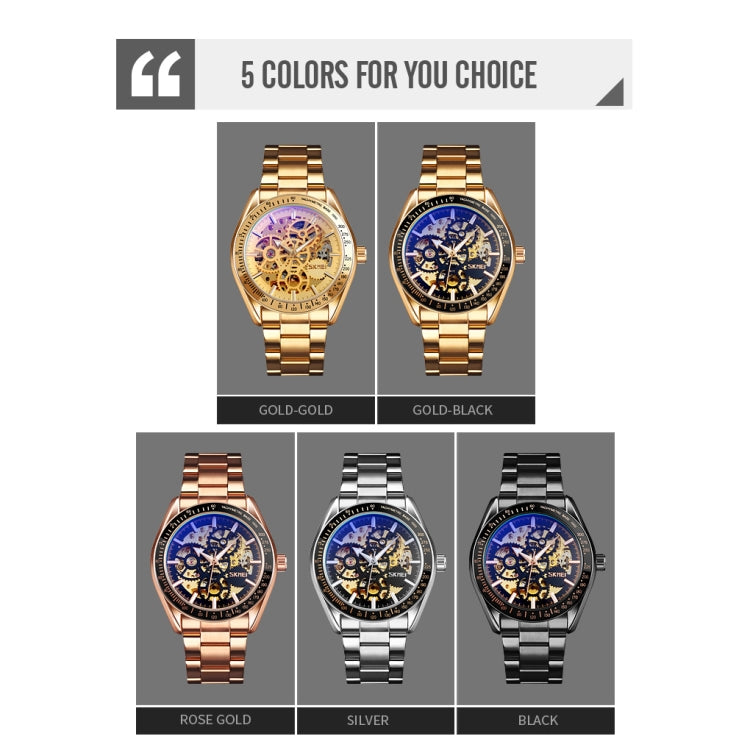 SKMEI 9194 Orologio meccanico automatico con quadrante meccanico da uomo