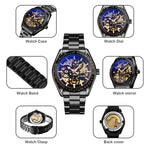 SKMEI 9194 Orologio meccanico automatico con quadrante meccanico da uomo