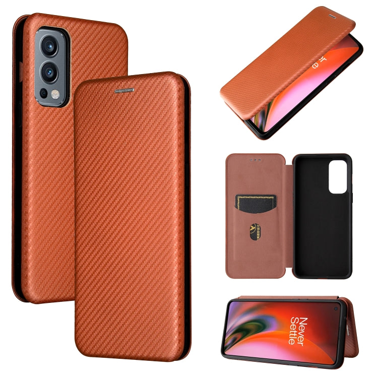 Struttura in fibra di carbonio Flip orizzontale magnetico Custodia in pelle TPU + PC + PU con slot per schede, For Motorola Edge 20, For Samsung Galaxy Z Fold3 5G, For OnePlus Nord 2 5G
