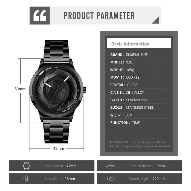 SKMEI 9210 Ladies Business Watch Semplice orologio al quarzo con quadrante 3D, For Ladies