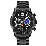 SKMEI 9235 Orologio al quarzo con cinturino in acciaio inossidabile con cronometro Moonphase da uomo