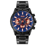 SKMEI 9241 Orologio al quarzo con cinturino in acciaio inossidabile con cronometro da uomo