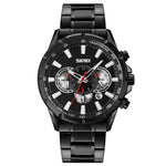 SKMEI 9241 Orologio al quarzo con cinturino in acciaio inossidabile con cronometro da uomo