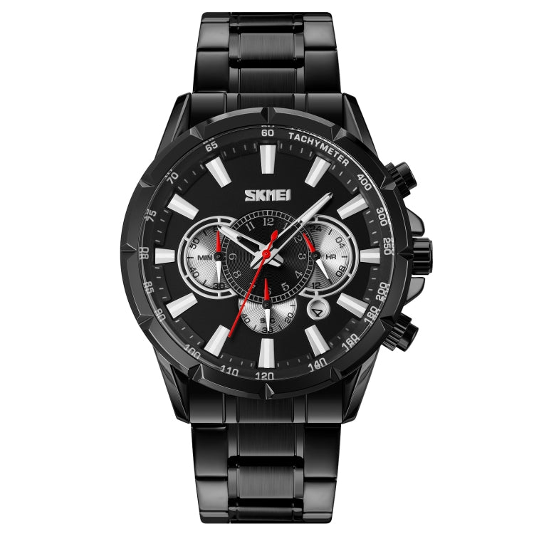 SKMEI 9241 Orologio al quarzo con cinturino in acciaio inossidabile con cronometro da uomo