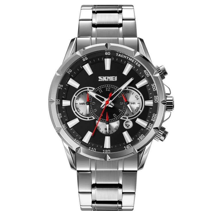 SKMEI 9241 Orologio al quarzo con cinturino in acciaio inossidabile con cronometro da uomo