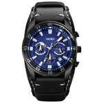 SKMEI 9249 Orologio da uomo al quarzo con cinturino in pelle con cronometro calendario fasi lunari