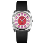 SKMEI Q029 Orologio al quarzo con cinturino in pelle con quadrante modello numero di telefono da donna