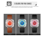 SKMEI Q029 Orologio al quarzo con cinturino in pelle con quadrante modello numero di telefono da donna