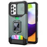 Cover per fotocamera scorrevole Design Custodia antiurto per PC + TPU con supporto per anello e slot per schede, For Google Pixel 6 Pro, For Samsung Galaxy A52, For Samsung Galaxy A72