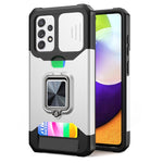 Cover per fotocamera scorrevole Design Custodia antiurto per PC + TPU con supporto per anello e slot per schede, For Google Pixel 6 Pro, For Samsung Galaxy A52, For Samsung Galaxy A72