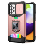 Cover per fotocamera scorrevole Design Custodia antiurto per PC + TPU con supporto per anello e slot per schede, For Google Pixel 6 Pro, For Samsung Galaxy A52, For Samsung Galaxy A72