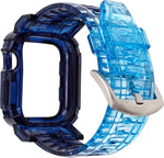 Cinturino integrato in TPU sfumato per Apple Watch Series 6 e SE e 5 e 4 44 mm / 3 e 2 e 1 42 mm, For Apple Watch Series 9 / 8 / 7 45mm / 6 / 5 / 4 / Watch SE 44mm / Watch 42mm