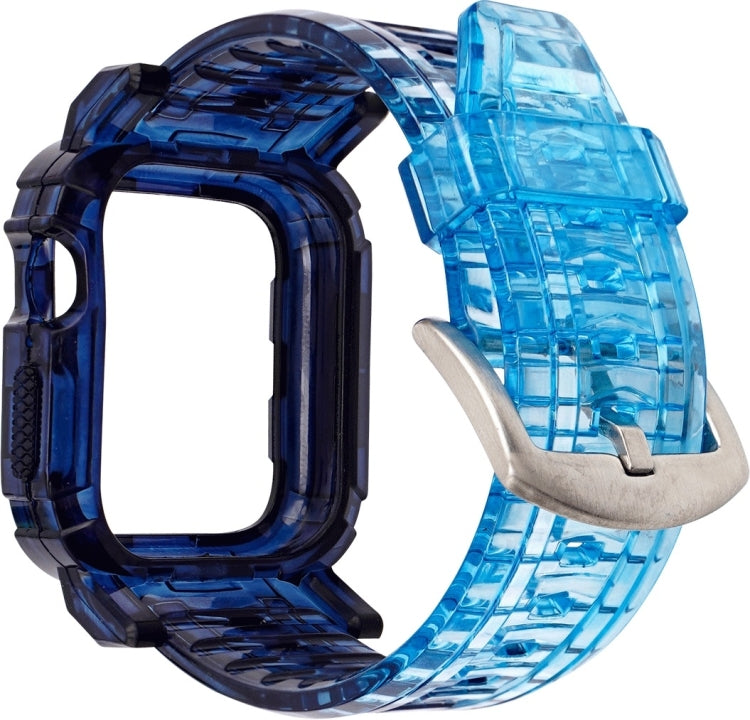 Cinturino integrato in TPU sfumato per Apple Watch Series 6 e SE e 5 e 4 44 mm / 3 e 2 e 1 42 mm, For Apple Watch Series 9 / 8 / 7 45mm / 6 / 5 / 4 / Watch SE 44mm / Watch 42mm
