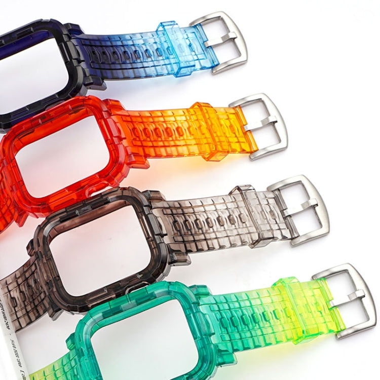 Cinturino integrato in TPU sfumato per Apple Watch Series 6 e SE e 5 e 4 44 mm / 3 e 2 e 1 42 mm, For Apple Watch Series 9 / 8 / 7 45mm / 6 / 5 / 4 / Watch SE 44mm / Watch 42mm