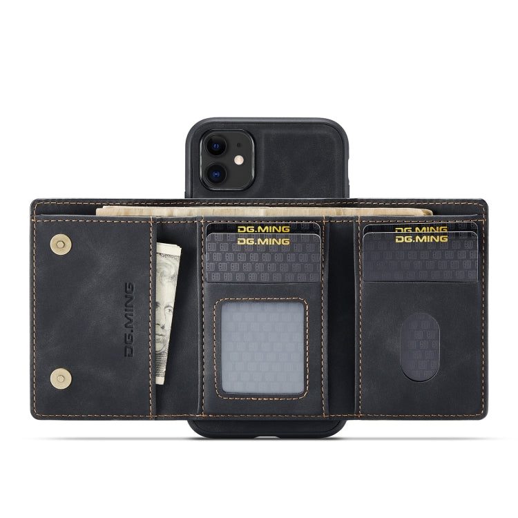 DG.MING M1 Series 3-Fold Multi Card Wallet + Cover posteriore magnetica Custodia antiurto con funzione di supporto, For iPhone 11, For iPhone 11 Pro, For iPhone 11 Pro Max