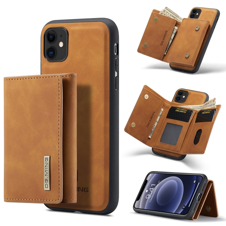 DG.MING M1 Series 3-Fold Multi Card Wallet + Cover posteriore magnetica Custodia antiurto con funzione di supporto, For iPhone 11, For iPhone 11 Pro, For iPhone 11 Pro Max
