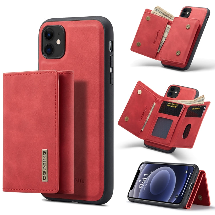 DG.MING M1 Series 3-Fold Multi Card Wallet + Cover posteriore magnetica Custodia antiurto con funzione di supporto, For iPhone 11, For iPhone 11 Pro, For iPhone 11 Pro Max