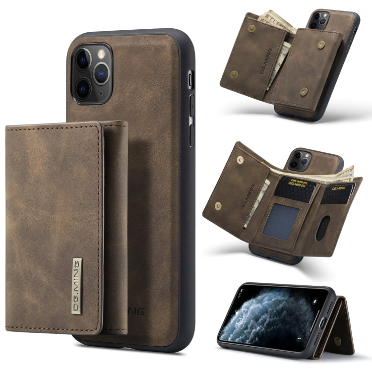 DG.MING M1 Series 3-Fold Multi Card Wallet + Cover posteriore magnetica Custodia antiurto con funzione di supporto, For iPhone 11, For iPhone 11 Pro, For iPhone 11 Pro Max