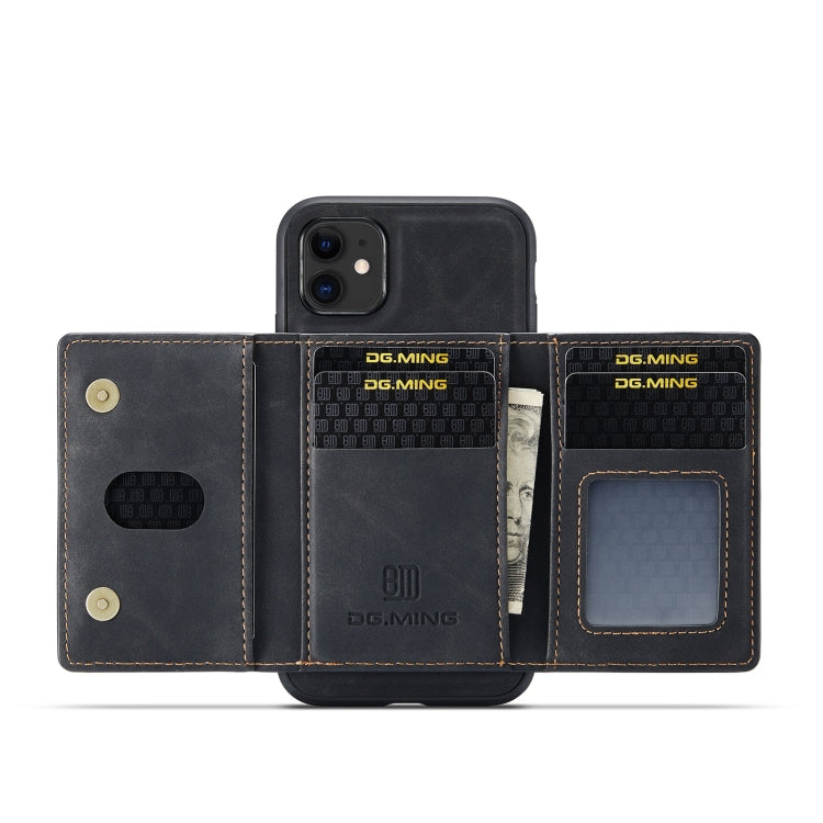 DG.MING M2 Series 3-Fold Multi Card Bag + Cover posteriore magnetica Custodia antiurto con funzione portafoglio e supporto, For iPhone 11, For iPhone 11 Pro, For iPhone 11 Pro Max