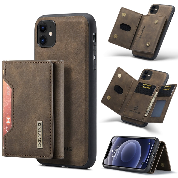 DG.MING M2 Series 3-Fold Multi Card Bag + Cover posteriore magnetica Custodia antiurto con funzione portafoglio e supporto, For iPhone 11, For iPhone 11 Pro, For iPhone 11 Pro Max
