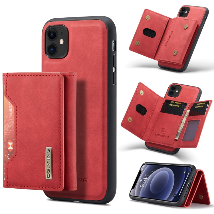 DG.MING M2 Series 3-Fold Multi Card Bag + Cover posteriore magnetica Custodia antiurto con funzione portafoglio e supporto, For iPhone 11, For iPhone 11 Pro, For iPhone 11 Pro Max