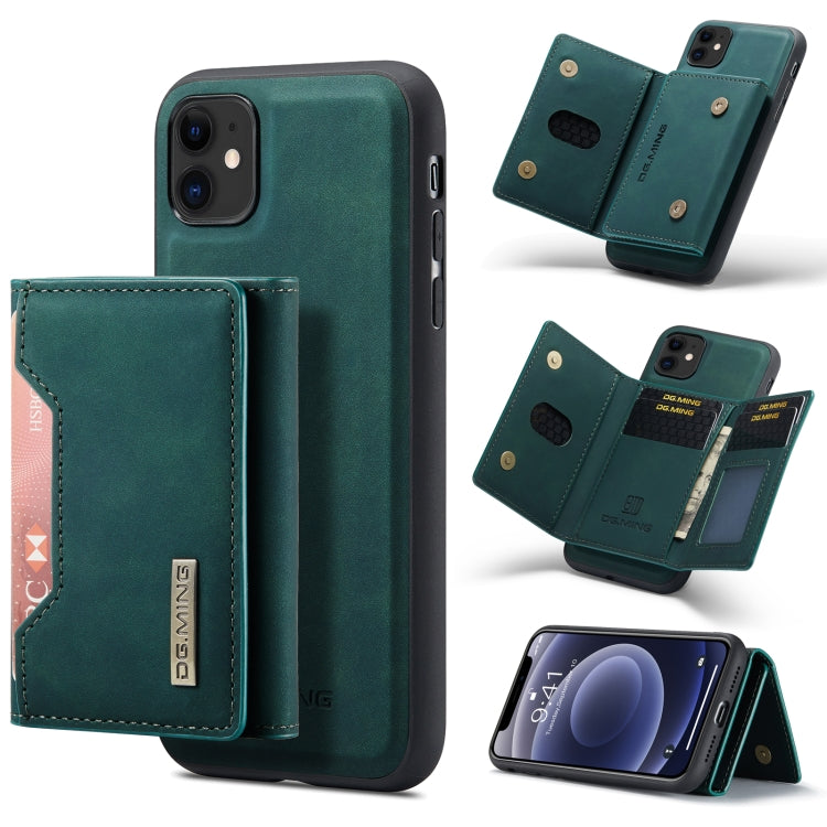 DG.MING M2 Series 3-Fold Multi Card Bag + Cover posteriore magnetica Custodia antiurto con funzione portafoglio e supporto, For iPhone 11, For iPhone 11 Pro, For iPhone 11 Pro Max