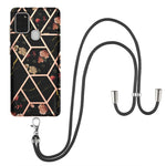 Custodia antiurto in TPU con motivo floreale in marmo con giunzione elettrolitica con cordino, For Samsung Galaxy A12 5G / M12 / F12, For Samsung Galaxy A21s, For Samsung Galaxy A22 4G EU Version / M32, For Samsung Galaxy A22 5G US Version             ...