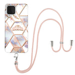 Custodia antiurto in TPU con motivo floreale in marmo con giunzione elettrolitica con cordino, For Samsung Galaxy A12 5G / M12 / F12, For Samsung Galaxy A21s, For Samsung Galaxy A22 4G EU Version / M32, For Samsung Galaxy A22 5G US Version             ...