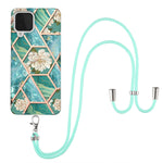 Custodia antiurto in TPU con motivo floreale in marmo con giunzione elettrolitica con cordino, For Samsung Galaxy A12 5G / M12 / F12, For Samsung Galaxy A21s, For Samsung Galaxy A22 4G EU Version / M32, For Samsung Galaxy A22 5G US Version             ...