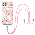 Custodia antiurto in TPU con motivo floreale in marmo con giunzione elettrolitica con cordino, For Samsung Galaxy A12 5G / M12 / F12, For Samsung Galaxy A21s, For Samsung Galaxy A22 4G EU Version / M32, For Samsung Galaxy A22 5G US Version             ...